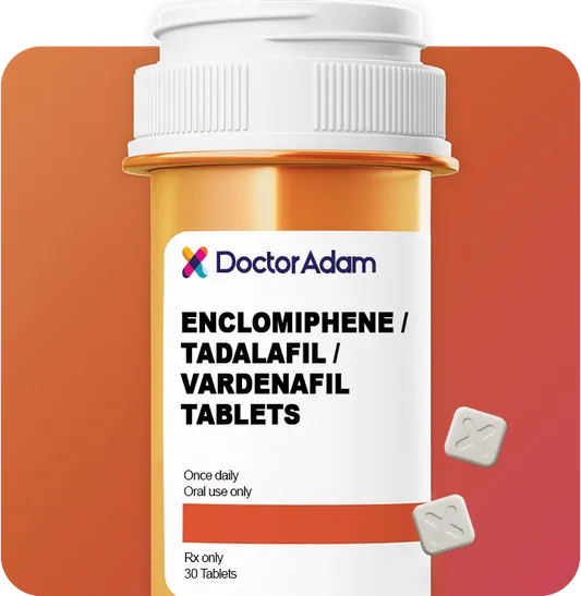 Enclomiphene 12.5mg | Tadalafil 5mg + Vardenafil 5mg Daily ED Support | DoctorAdam