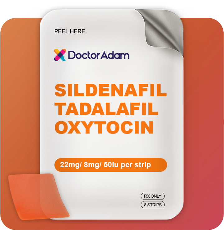 Sildenafil 22mg / Tadalafil 8mg / Oxytocin 50iu Film - 8 Strip Pack