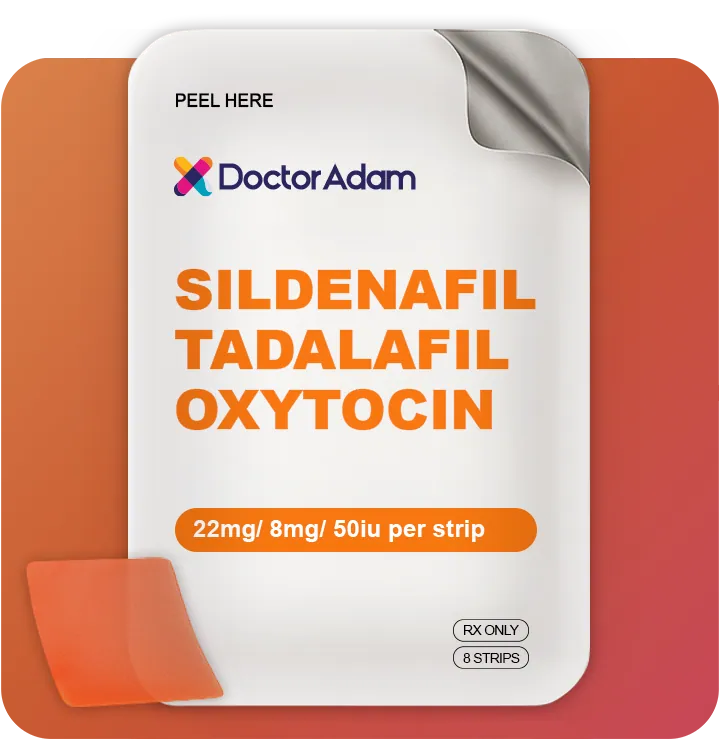 Sildenafil 22mg / Tadalafil 8mg / Oxytocin 50iu Film - 8 Strip Pack