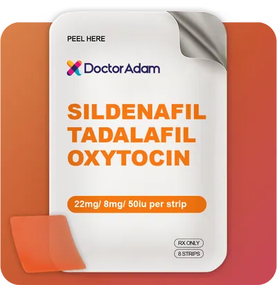 Sildenafil 22mg / Tadalafil 8mg / Oxytocin 50iu Film - 8 Strip Pack