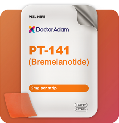 PT-141 for Men | Bremelanotide 2mg Oral Dissolvable Film -- 8 Strip Pack